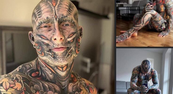 Tattoo Addict Inks 95 Percent Of His Body, Reveals What He Looked Like Just 5 Years Ago.